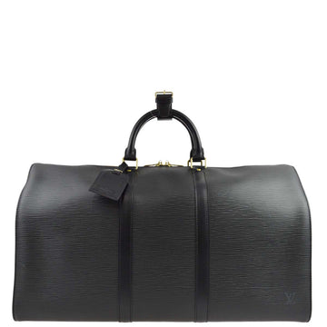 LOUIS VUITTON Black Epi Keepall 50 Travel Handbag M42962 191669