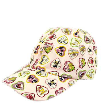 CHANEL Pink Valentine Cap Hat #L Small Good 59749