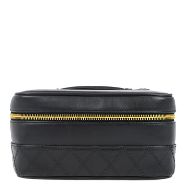 CHANEL Black Lambskin Bicolore Vanity Handbag 172417