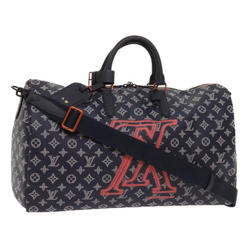 LOUIS VUITTON Monogram Ink Keepall Bandouliere 50 Bag Navy M43684 LV Auth 37879A