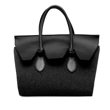 CELINE Felt and Leather Tie Knot Tote Tote Bag