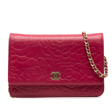 CHANEL Camellia Wallet On Chain Crossbody Bag
