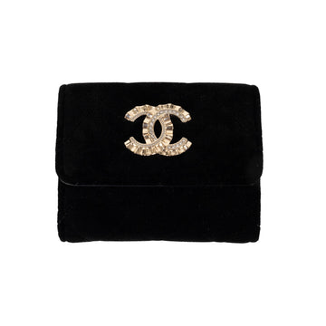 CHANEL Chanel Quilted Velvet Wallet