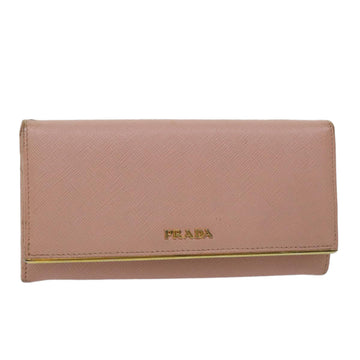 PRADA Long Wallet Safiano leather Pink Auth 57080