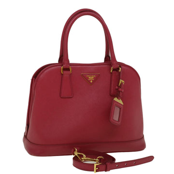 PRADA Safiano leather Hand Bag 2way Pink Auth 57343