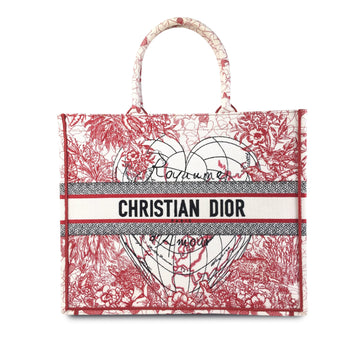DIOR Large D-Royaume d'Amour Embroidered Book Tote Tote Bag