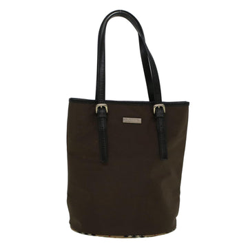 BURBERRYSs Blue Label Tote Bag Nylon Brown Auth 58200