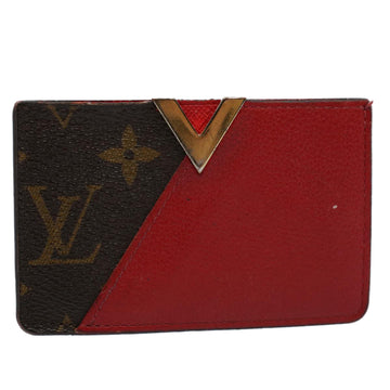 LOUIS VUITTON Monogram Porte Cartes Kimono Card Case Red M56172 LV Auth 59099