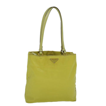PRADA Tote Bag Nylon Yellow Auth 59961