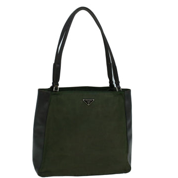PRADA Hand Bag Nylon Khaki Auth 60401
