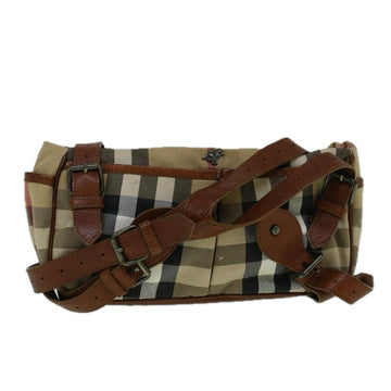 BURBERRY Nova Check Shoulder Bag Canvas Beige Brown Auth 60426