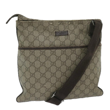 GUCCI GG Supreme Shoulder Bag PVC Leather Beige 141626 Auth 60722