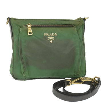 PRADA Shoulder Bag Nylon Green Auth 61234