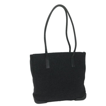 PRADA Tote Bag Wool Black Auth 61633