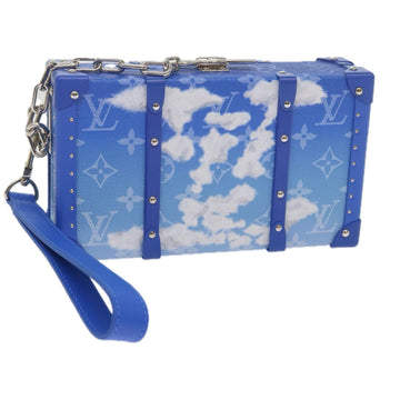 LOUIS VUITTON Monogram Clouds Wallet Trunk Clutch Bag Blue M20403 LV Auth 61941S