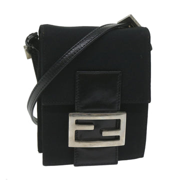 FENDI Mamma Shoulder Bag Nylon Black Auth 62178