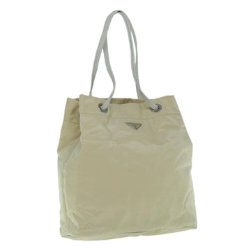 PRADA Tote Bag Nylon Cream Auth 62239