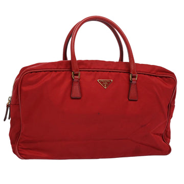 PRADA Hand Bag Nylon Red Auth 62326