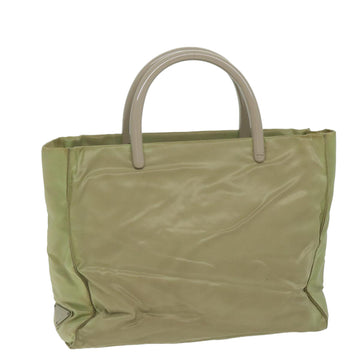 PRADA Hand Bag Nylon Beige Auth 62358