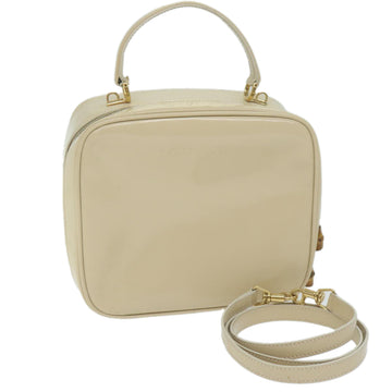 GUCCI Hand Bag Patent leather 2way Beige 000 270 0323 Auth 62365