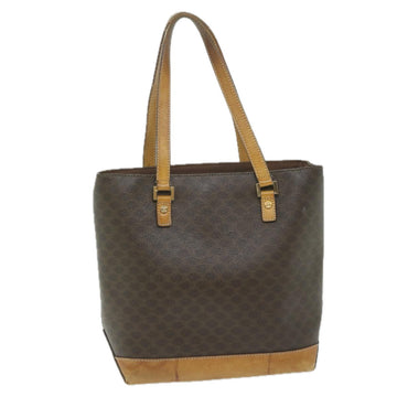 CELINE Macadam Canvas Shoulder Bag PVC Leather Brown Auth 62944