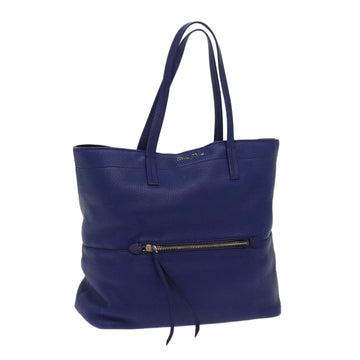 MIU MIU Tote Bag Leather Blue Auth 63446