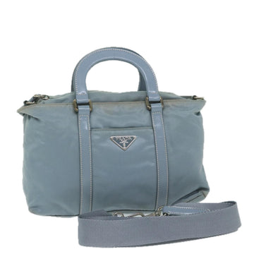 PRADA Hand Bag Nylon 2way Light Blue Auth 63525