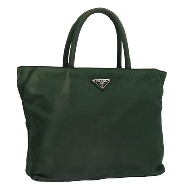 PRADA Hand Bag Nylon Green Auth 63631