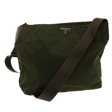 PRADA Shoulder Bag Nylon Khaki Auth 63873