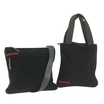 PRADA Sports Shoulder Bag Nylon 2Set Black Auth 63892