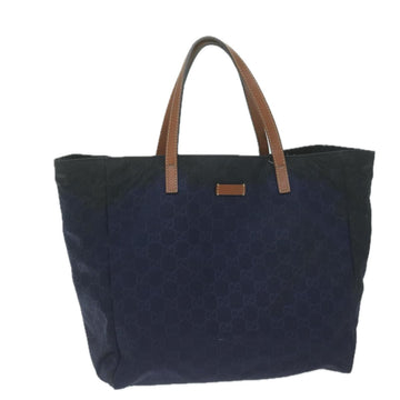 GUCCI GG Canvas Tote Bag Navy 282439 Auth 64282