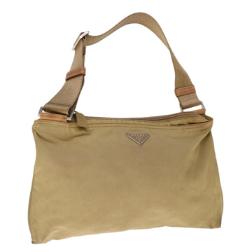 PRADA Shoulder Bag Nylon Beige Auth 65449