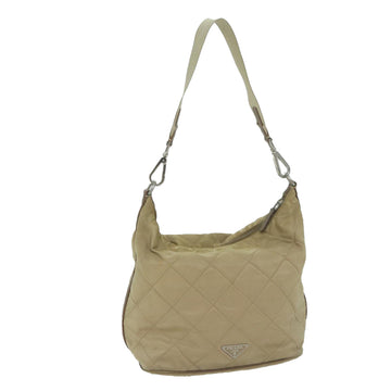 PRADA Shoulder Bag Nylon Beige Auth 65450