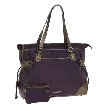 BURBERRY Tote Bag Nylon Purple Auth 65716