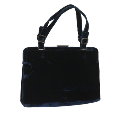 PRADA Hand Bag Velor Blue Auth 65905