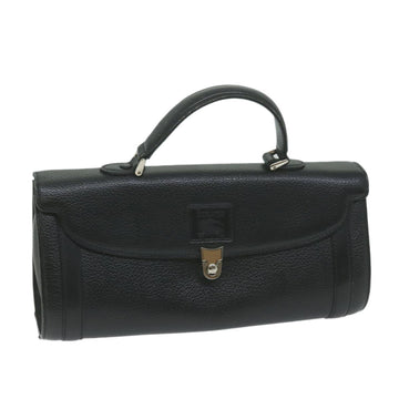BURBERRYSs Hand Bag Leather Black Auth 65918