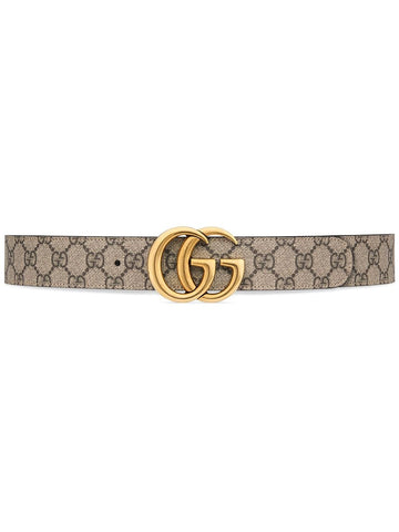 GUCCI GG Leather Belt Reversible Brown