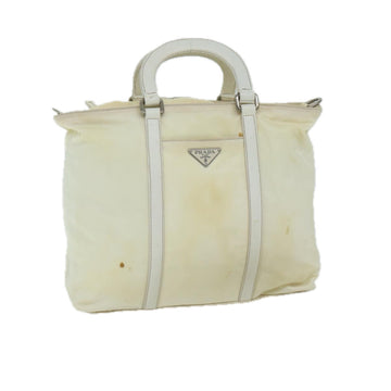 PRADA Hand Bag Nylon 2way White Auth 65956
