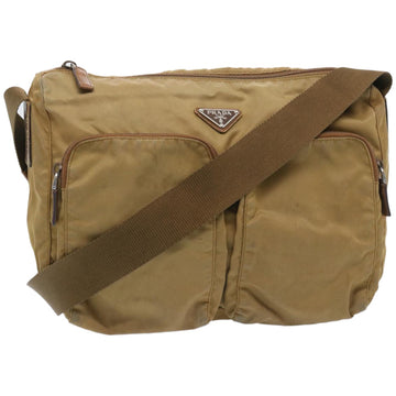PRADA Shoulder Bag Nylon Brown Auth 66376