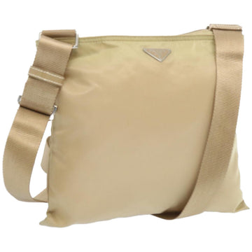 PRADA Shoulder Bag Nylon Beige Auth 66591