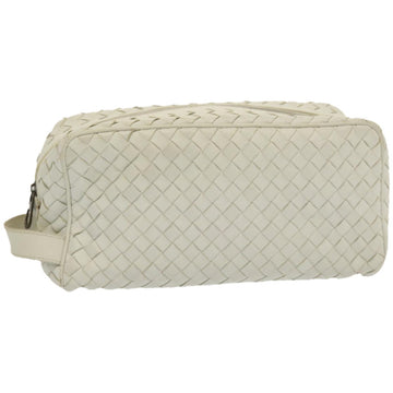 BOTTEGA VENETA INTRECCIATO Clutch Bag Leather White 174361 Auth 67355