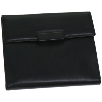 PRADA Wallet Leather Black Auth 67559