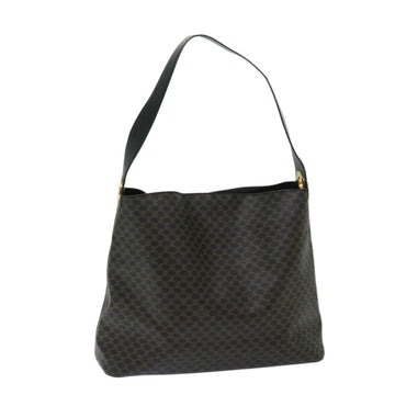 CELINE Macadam Canvas Shoulder Bag PVC Black Auth 67628