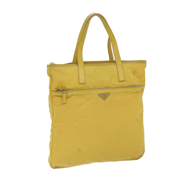 PRADA Tote Bag Nylon Yellow Auth 67978