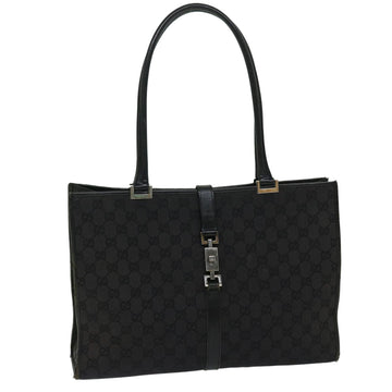 GUCCI GG Canvas Jackie Tote Bag Black Auth 68164