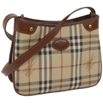BURBERRYSs Nova Check Shoulder Bag PVC Beige Brown Auth 68178