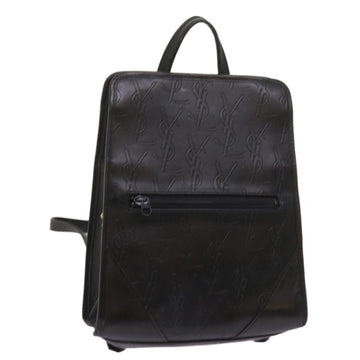 SAINT LAURENT Cassandra Backpack PVC Leather Black Auth 68215