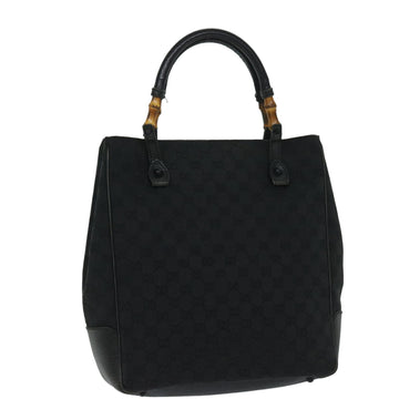 GUCCI GG Canvas Bamboo Hand Bag Black Auth 68250