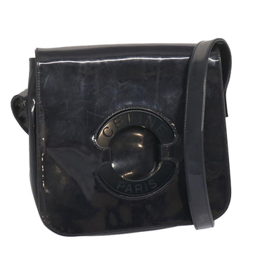 CELINE Shoulder Bag Enamel Navy Auth 68565