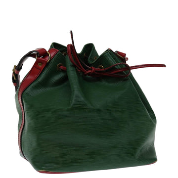 LOUIS VUITTON Epi Petit Noe Shoulder Bag Bicolor Green Red M44147 LV Auth 68793